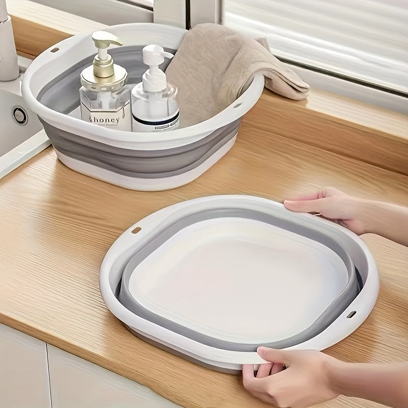 Baño de pies plegable y portátil, no necesita electricidad, bañera de plástico multifuncional para lavar pies en casa y viajes, adecuada para el cuidado de uñas de manos y pies, diseñada para almacenamiento fácil, un artículo popular para el spa en casa.