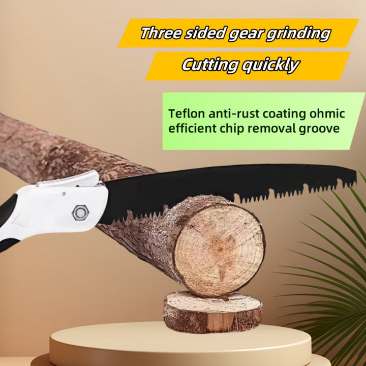 Sierra plegable grande, de calidad alemana, con sierras de acero para cortes rápidos multifuncionales, adecuada para podar. Sierra de jardín de alta eficiencia para cortar jardines y bosques. Corta ramas duraderas y afiladas, adecuada para recortar jardi