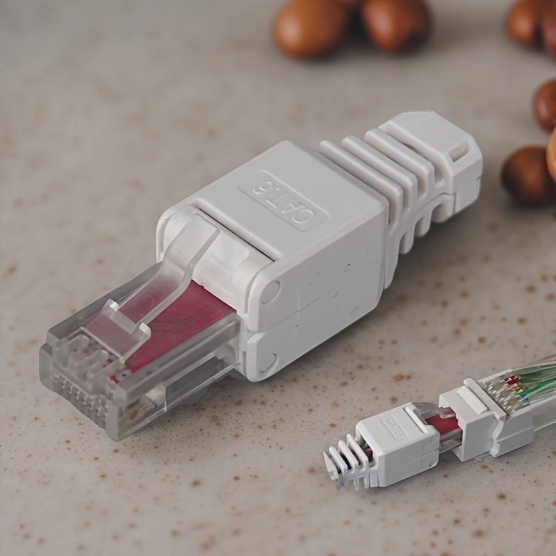 Adaptador de Ethernet CAT.6 RJ45 con enchufe de tecla - Instalación sin herramientas, conectividad inalámbrica, enchufa y juega, compatible con Alexa, ideal para uso en hogar y oficina, adaptador de Ethernet para oficina | Conector RJ45 | Diseño transpar