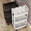 Carrito Organizador de Almacenamiento Multinivel con Ruedas - Plástico Duradero, Fácil de Mover, Sin Necesidad de Energía, Diseño Ahorra Espacio para Cocina, Baño y Dormitorio - Blanco, Organizador Doméstico | Diseño Minimalista | Apilable