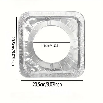 20pcs Cubiertas Desechables de Aluminio para Estufas de Fácil Limpieza - Ajustables a Estufas de Gas y Eléctricas, Mantienen la Cocina Impecable