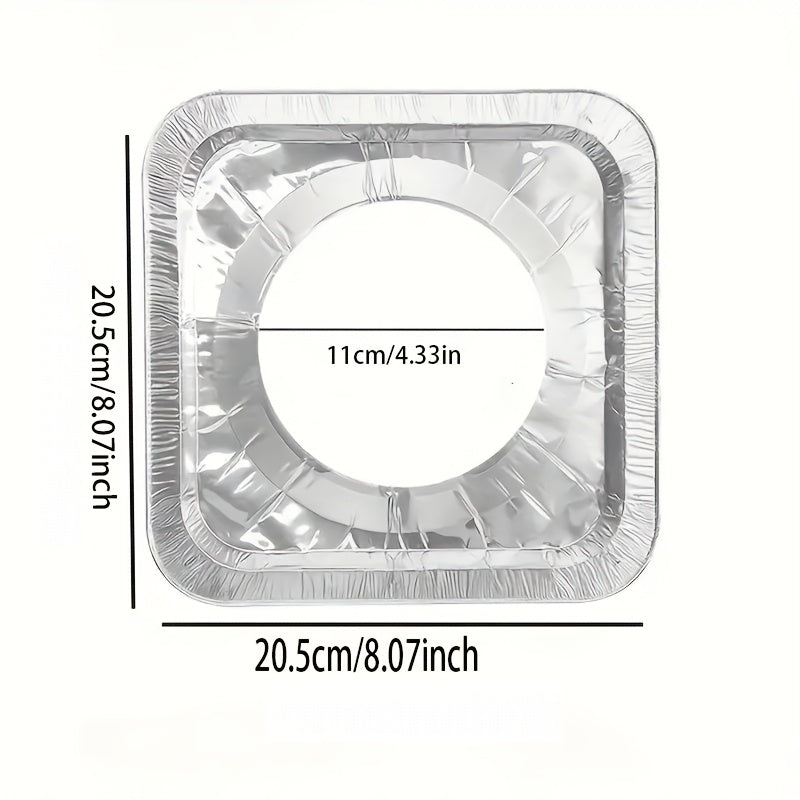 20pcs Cubiertas Desechables de Aluminio para Estufas de Fácil Limpieza - Ajustables a Estufas de Gas y Eléctricas, Mantienen la Cocina Impecable