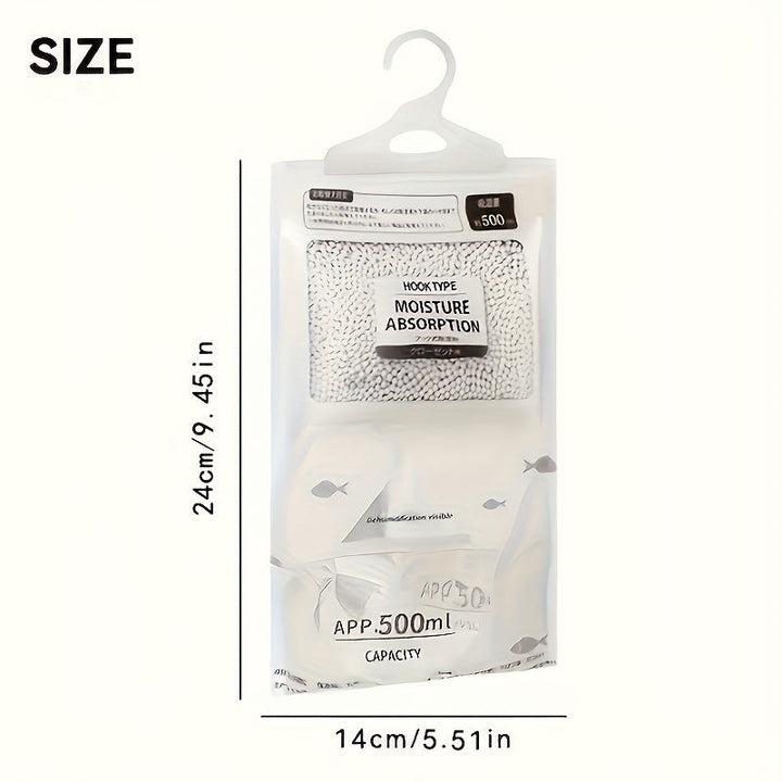 Paquete de 5 Bolsas Deshumidificantes Grandes, 500g Absorbente de Humedad para Ropa, Deshumidificador Sin Electricidad para Armario y Hogar, Control de Humedad, Bolsa Absorbente sin Suministro Eléctrico