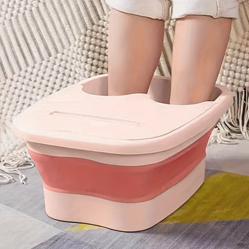 Baño de Pies Plegable - Taza Portátil para Remojo de Pies con Gran Capacidad, Operación Manual Sin Batería Necesaria, Plástico Duradero y Diseño Ergonómico con Asas, Sin Aroma, Ideal para Hogar y Viajes, Rutina de Autocuidado, Bañera Elegante, Material F