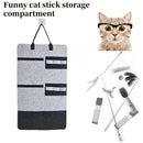 Bolsa Colgante para Almacenamiento de Juguetes de Entretenimiento para Gatos, Soporte para Varitas y Organizador de Juguetes, Adecuado para Gatos Domésticos, Mantiene los Juguetes Seguros y el Hogar Ordenado, Almacenamiento Debajo de la Cama