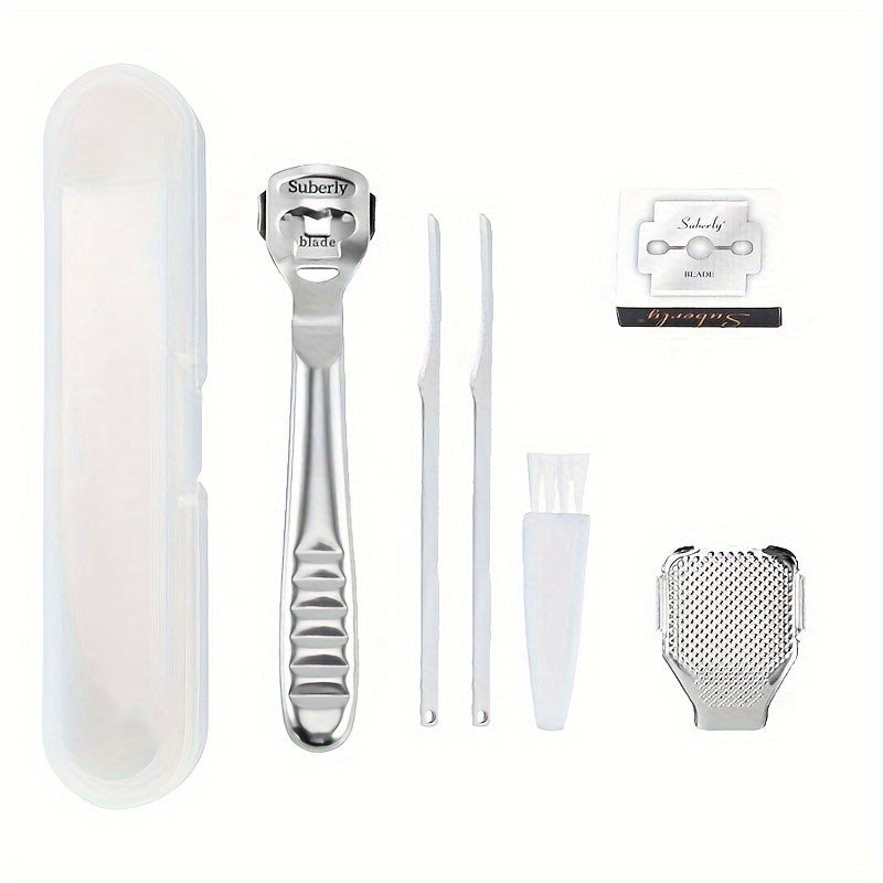 Juego de Herramientas de Pedicura de Acero Inoxidable para el Cuidado de los Pies, Limas Multifuncionales para Piel Muerta, Raspador de Callos, Profesional para Hombres y Mujeres, Lima de Pies Portátil para Piel Muerta