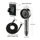 Cabezal de ducha portátil de alta presión con chorros ultra potentes, negro, PVC, incluye manguera de 1,5 m y soporte - Instalación fácil, no necesita electricidad, ideal para uso doméstico, accesorio de baño | Artículo práctico de baño | Cabezal de duch