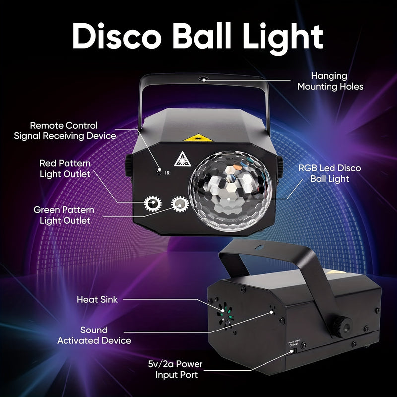 1pc Bola Mágica de Metal con Carcasa de Hierro, Luces Disco con Control Remoto DJ, para Clubes, Navidad, KTV y Decoración de Fiestas en Casa