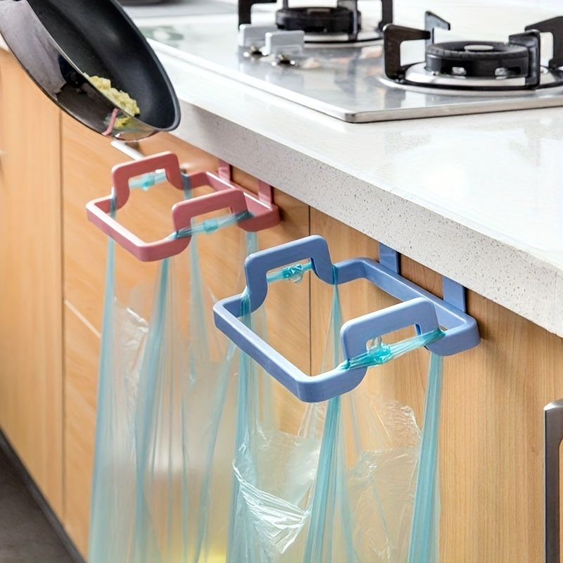 Soporte para bolsas de basura, estante de plástico sobre la puerta, estante de almacenamiento de basura, soporte para bolsas de basura debajo del fregadero de cocina, estante colgante de puerta de armario doméstico, basura de cocina sin agujeros, estante