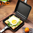 MOREDOR 1pc Sartén Doble Cara Antiadherente para Hamburguesas y Panqueques - 1000W Diseño Cuadrado Portátil con Placas Desmontables, Ideal para Camping, Desayunos, Tortillas - Utensilio de Cocina Interior/Exterior, Rejilla Desmontable, Mangos Ergonómicos
