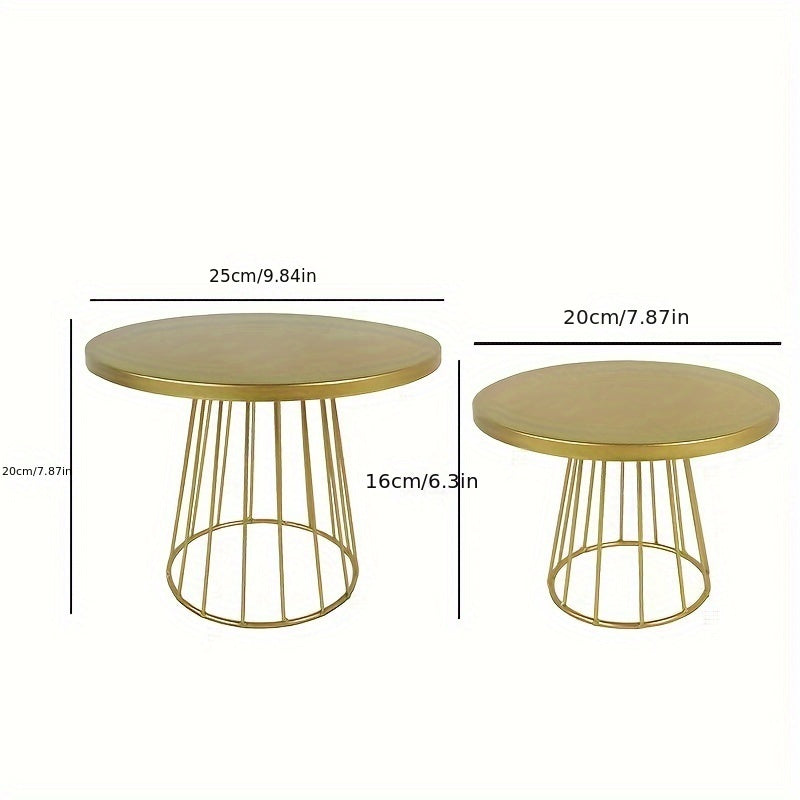 Soportes de Pastel de Alambre Dorado Elegantes - Perfectos para Postres de Boda o Fiesta