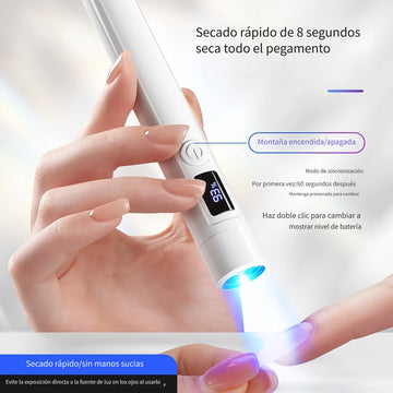 Linterna Portátil LED para Uñas con Pantalla, Mini Lámpara de Gel, Secador USB Rápido para Manicura y Pedicura