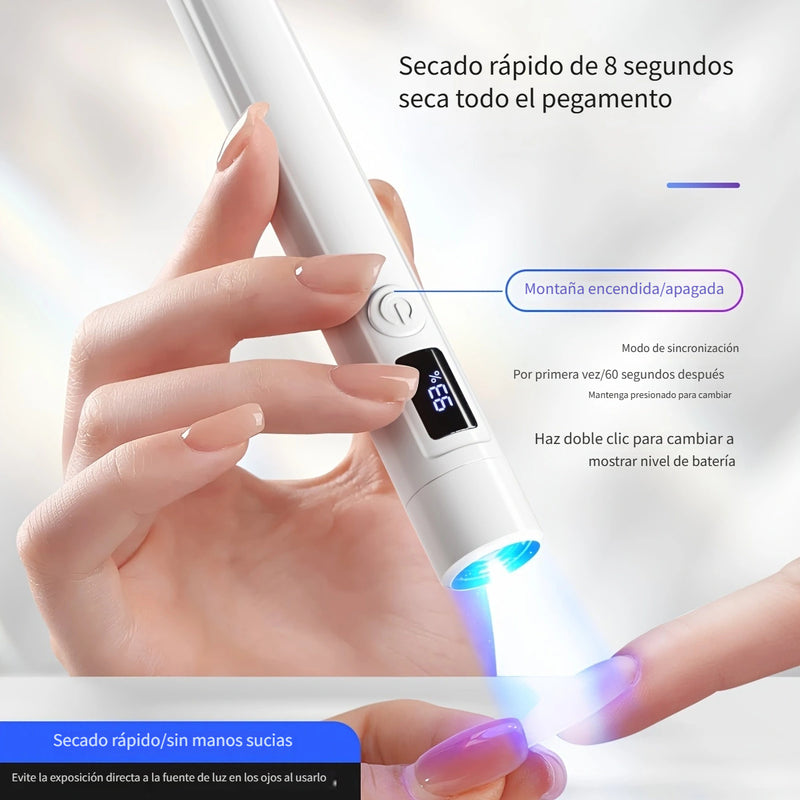 Linterna Portátil LED para Uñas con Pantalla, Mini Lámpara de Gel, Secador USB Rápido para Manicura y Pedicura