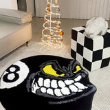 Alfombra decorativa de primavera y verano, 1 pieza, estilo monstruo de billar negro, suave, antideslizante, práctica, lavable a máquina, para interior, habitación, sofá, decoración del hogar, regalo ideal para amantes del billar