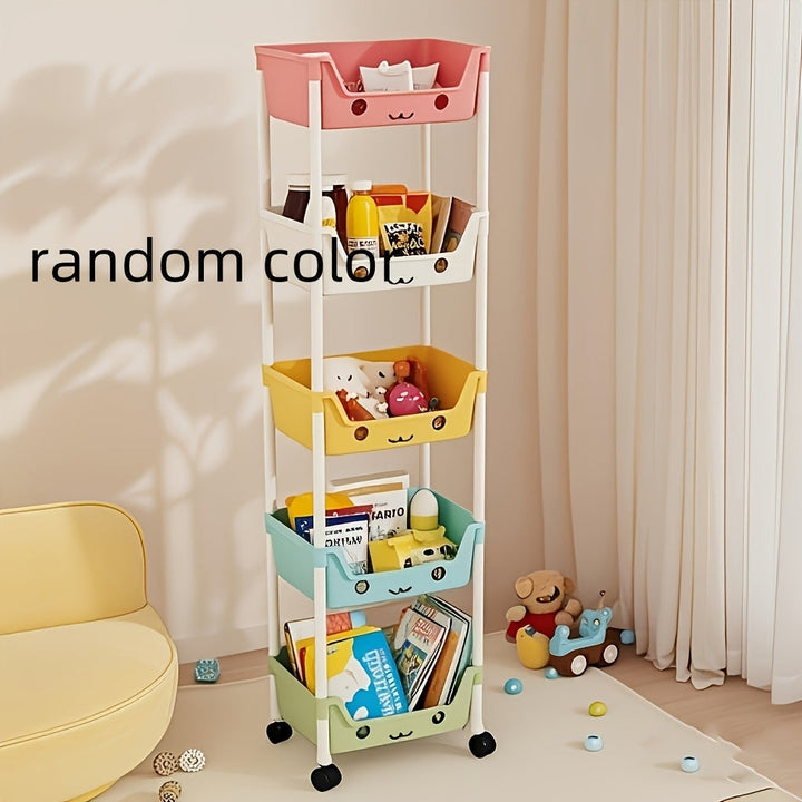 Carro de almacenamiento rodante multicapa, carrito móvil multifuncional para cocina, sala y dormitorio, fácil de mover y guardar. Estante duradero en colores macaron perfecto para cocina, baño y habitación - ideal para una familia de 13