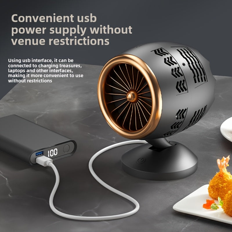 Campana Extractora Portátil con Alimentación USB y 3 Velocidades de Viento & Filtros Desmontables - Ventilador de Escritorio Mini para Cocina, Barbacoa, Olla Caliente, Filtración de Humo de Aceite & Fuente de Energía, Campana Extractora Portátil | Campan