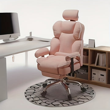 Práctica, duradera y única silla de escritorio y oficina, silla para juegos, cuero PU, ergonómicamente ajustable con respaldo alto, giratoria con reposapiés y soporte lumbar, ideal para hogar u oficina