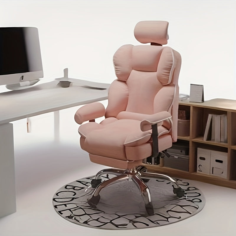 Práctica, duradera y única silla de escritorio y oficina, silla para juegos, cuero PU, ergonómicamente ajustable con respaldo alto, giratoria con reposapiés y soporte lumbar, ideal para hogar u oficina