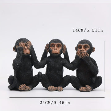 1pc Adorno de Tres Monos, Decoraciones para Interiores y Exteriores