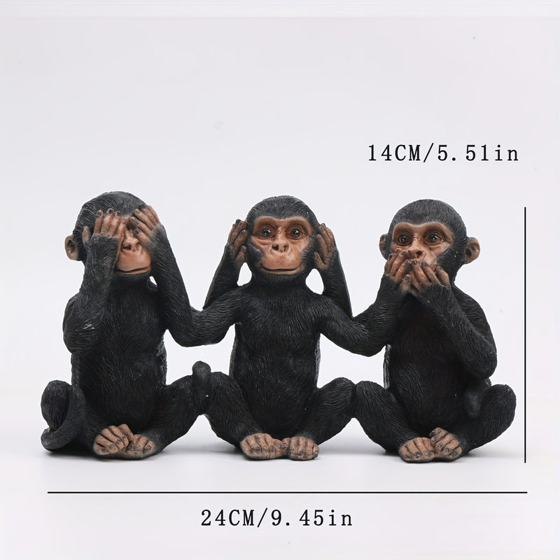 1pc Adorno de Tres Monos, Decoraciones para Interiores y Exteriores