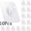 Ganchos de plástico autoadhesivos - 1/5/10/20 piezas, fácil instalación en pared, estilo moderno, transparentes, resistentes e impermeables para toallas, batas, llaves en cocina y baño