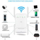 Amplificador de WiFi que Refuerza la Señal hasta 5000 pies cuadrados, Soporta Más de 55 Dispositivos, Repetidor de Internet Inalámbrico con Puerto Ethernet, Amplificador de Largo Alcance, Configuración Fácil con 1 Tecla, Punto de Acceso Compatible con Al
