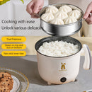 Cocina eléctrica pequeña con olla de acero inoxidable y cesta de vapor - Doble potencia, forro antiadherente, ideal para 1-2 personas, perfecta para vaporizar dumplings y más, cesta de vapor para cocinar.