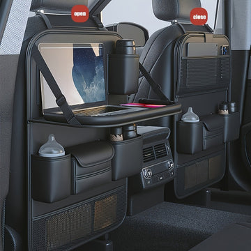 Organizador de asiento trasero de coche con diseño de asiento de cuero sintético Napapa, estante de almacenamiento de maletero con múltiples bolsillos para SUV y vehículos, accesorio interior negro elegante, regalo ideal para entusiastas de coches, soluc