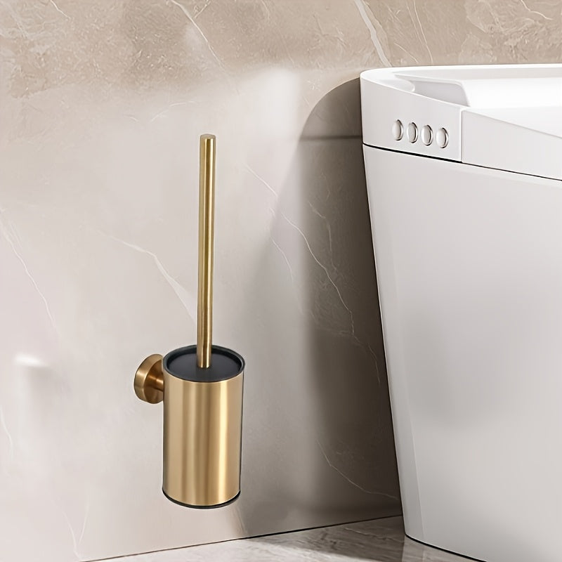 Cepillo de baño de acero inoxidable de lujo ligero - Material de alta calidad, espesado, elegante y hermoso, con base para colgar, muy adecuado para el baño, regalo para la casa nueva