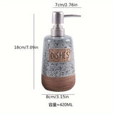 1 dispensador de jabón de cerámica, botellas de bomba de loción artesanales vintage, dispensadores de jabón para cocina y baño, estilo rústico para jabón para platos y jabón de manos, dispensador de loción recargable