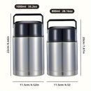 1 Unidad, Recipiente Térmico Aislado Para Alimentos, 35.2oz/28.16oz, Recipiente Cilíndrico De Acero Inoxidable Para Almuerzo, Fiambrera Térmica, Para Sopa, Gachas, Ensalada Y Más, Para La Escuela Y La Oficina, Accesorios De Cocina, Accesorios De Viaje