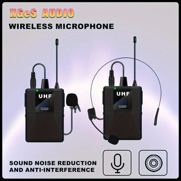 Micrófono inalámbrico profesional con collar de solapa, ajustable, recargable por USB, batería de litio de 800 mAh, conector de 6,35 mm para karaoke, canto, juegos, videoconferencias y transmisión en vivo.