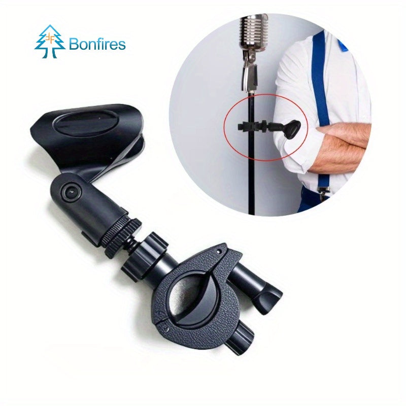 Clip de Micrófono FF Bonfires con Mecanismo de Bloqueo - Ajustable (10-25mm a 25-42mm), Compatible con Microfonos USB, Grabación en Estudio y Transmisiones en Vivo - Construcción Robusta en Plástico para Configuraciones Profesionales, Accesorio para Crea