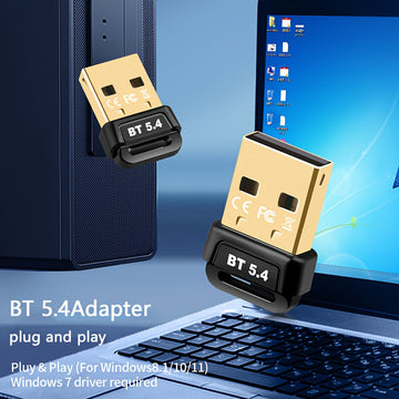 Adaptador inalámbrico USB BT 5.4 para PC, receptor de dongle inalámbrico USB, adecuado para computadoras/auriculares/teclados/mouse hablantes y otros dispositivos, plug and play para Windows11/10/8.1, compatible de forma automática con versiones anterior