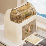 1pc escurridor de platos y bandeja, caja de almacenamiento multi-nivel para tazones y palillos, escurridor compartimentado para tazones y platos, cubiertos multifuncionales con drenaje y almacenamiento, a prueba de polvo para cocina y hogar