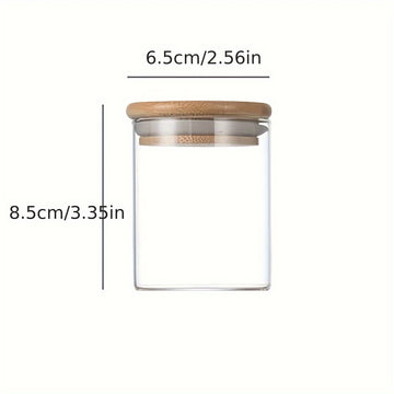4/6/12 Piezas de Tarros de Vidrio para Especias, Hechos de Material Transparente de Borosilicato Alto con Tapas de Bambú Selladas, Contenedores Portátiles para Almacenar Té, Café en Grano, Azúcar, Dulces, Galletas y Utensilios de Cocina