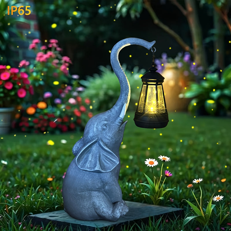 Estatuas de Elefante Serie IP65, Luces Solares para Exteriores, Decoracións de Patio y Balcón, Manualidades, Regalos Perfectos para Halloween, Pascua y Acción de Gracias