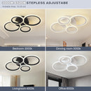 1 pieza de Luces de Techo LED con 4 Anillos, Aparatos de Luz de Techo LED Modernos, Luz Cálida, Instalación en Techo Metálico con Clips Desmontables, Adecuado para Cocina, Dormitorio, Sala de Estar, Lavandería - Incluye Herrajes de Montaje