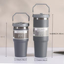 Taza aislada de vacío de acero inoxidable de 30 onzas con tapa - Rotativa, reutilizable, solo lavable a mano, ideal para deportes y uso familiar - Perfecta para Navidad, Día de San Valentín, Día de la Tierra, regalo.