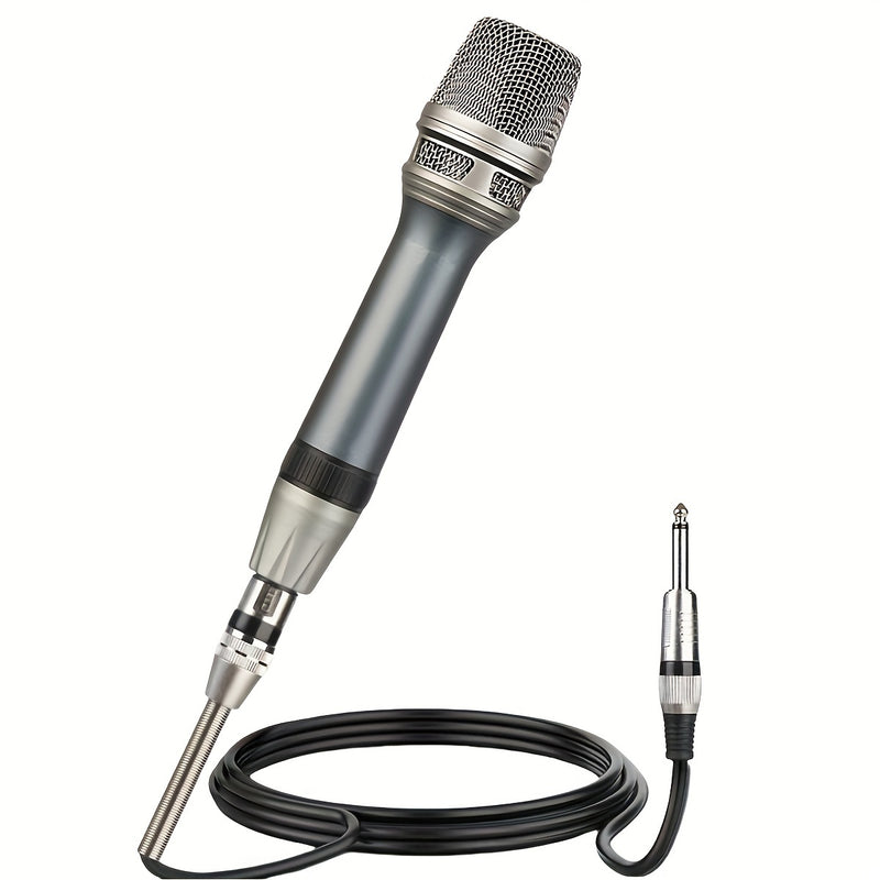 Micrófono Vocal Dinámico Profesional - Cardióide Unidireccional, Portátil con Encendido/Apagado para Interruptor & Cable XLR de 177in a 1/4'' - Azul Marino
