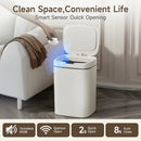 Basurero Inteligente con Cierre Silencioso - A Prueba de Olores, Varias Capacidad 12.0 L/14.01 L/16.01 L Adecuado para Cocina, Baño, Sala de Estar, Oficina - Alimentación por Pilas AA, Calificación Alta: IPX-5