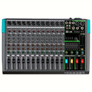 Consola de Mezcla de Audio Profesional DEPUSHENG - PA12/PA16, 12/16 Canales con Interfaz, Amplificador de Potencia, ABS Negro, Enchufe US, 110-130V