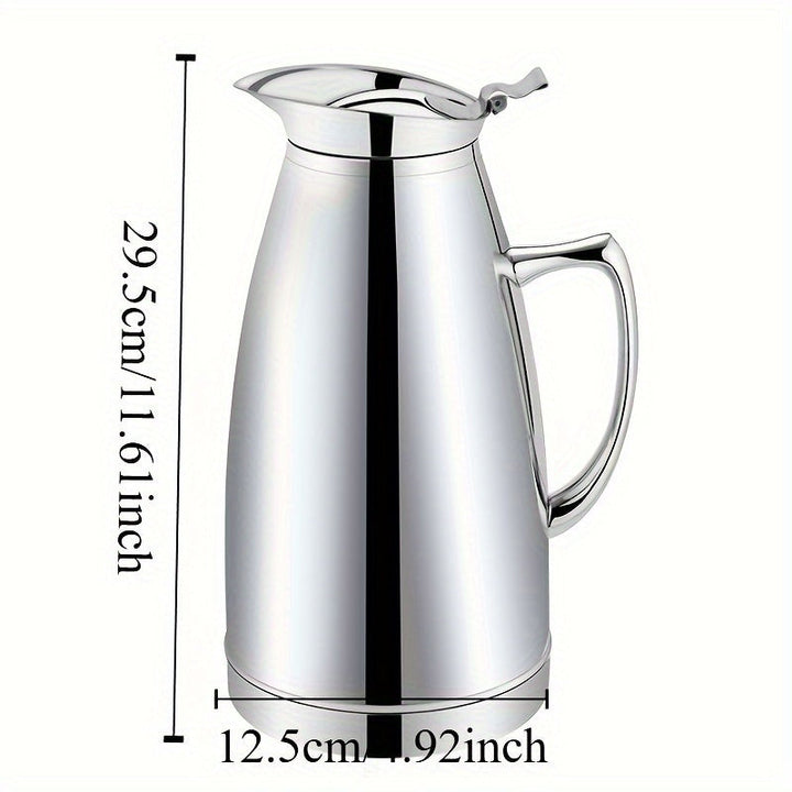 Hervidor Aislado de Acero Inoxidable - Termo de Doble Capa al Vacío, Olla Térmica para Bebidas Calientes y Frías con Asa y Boquilla, Ideal para Cocina y Comedor