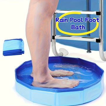 Baño de Pies Plegable de PVC - Bañera Portátil para Remojar los Pies con Diámetro de 48.26 cm para Entrada de Piscina, Camping y Playa - Sin Necesidad de Electricidad, Diseño Duradero y Ahorra Espacio con Almacenamiento Fácilmente Plegable, Soporte Robus