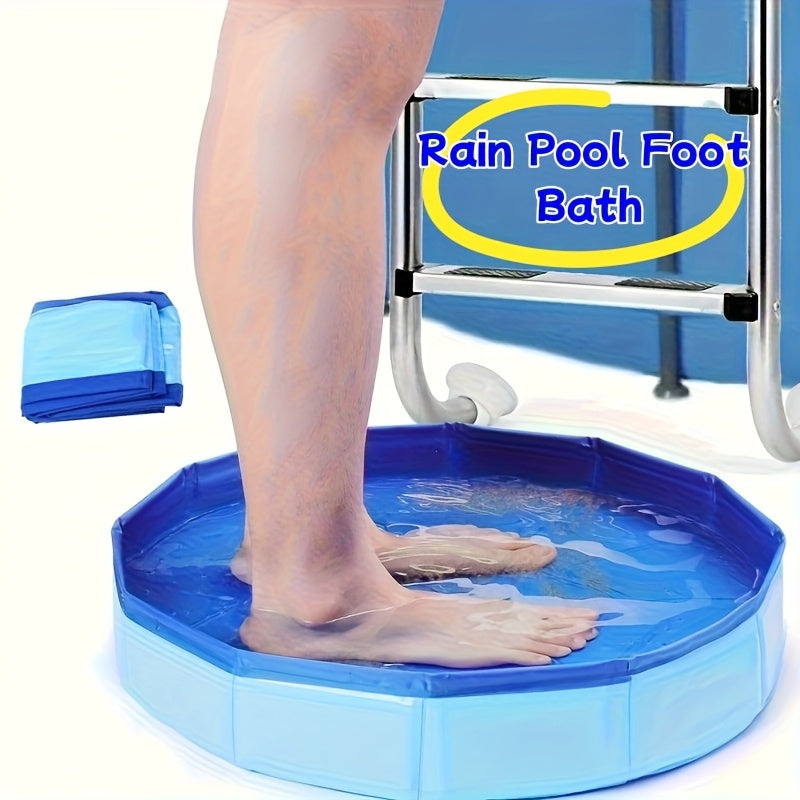 Baño de Pies Plegable de PVC - Bañera Portátil para Remojar los Pies con Diámetro de 48.26 cm para Entrada de Piscina, Camping y Playa - Sin Necesidad de Electricidad, Diseño Duradero y Ahorra Espacio con Almacenamiento Fácilmente Plegable, Soporte Robus