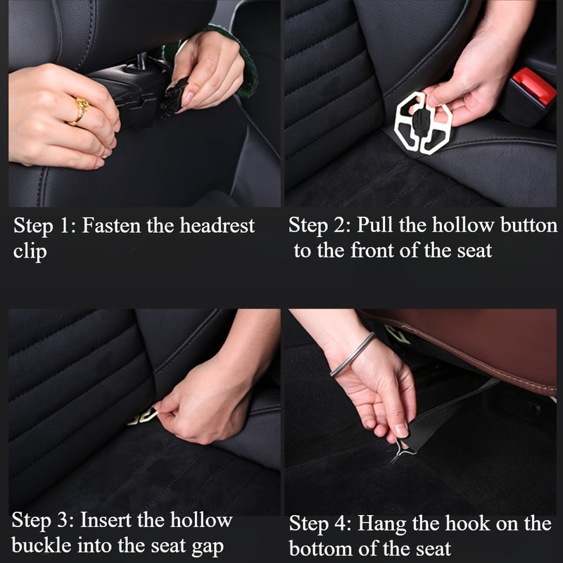 1pc Organizador universal de cuero sintético para asiento trasero de coche, bolsa de almacenamiento multibolsillos para accesorios interiores de coche y ordenación
