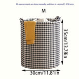 1pieza Cesta de ropa plegable contemporánea, canasta de almacenamiento de tela ovalada con asas, dirección de patrón aleatorio versátil, para dormitorio, baño, sala de estar - Accesorio para el hogar, Canastas de ropa