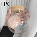 Tarro de Almacenamiento de Vidrio Hermético con Tapa de Corcho - Libre de BPA, Contenedor Redondo Multiusos para Té, Snacks y Más - Organizador de Cocina Fácil de Limpiar
