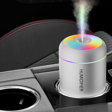 Difusor de aroma Humidificador de aire Purificador de aire para automóvil Humidificador USB Mini-Blanco