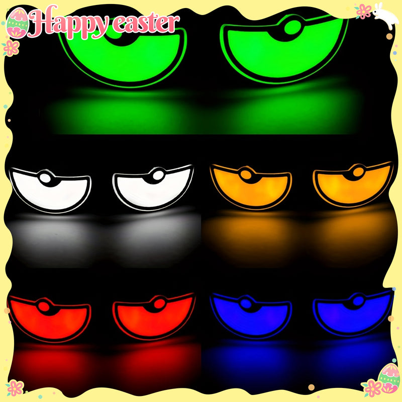 2 piezas de luces LED KEVANLY para coches y motocicletas, ojos demoníacos de neón, luces que se pueden montar, ajuste universal, opciones de colores múltiples, diseño creativo de ojos en forma de media luna, no requiere batería, perfectas para espejos re